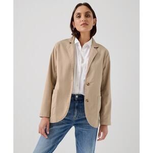 Pact Blazer- Boulevard Brushed Twill 100% Organic Cotton Blazer Tan Size XS- NWT